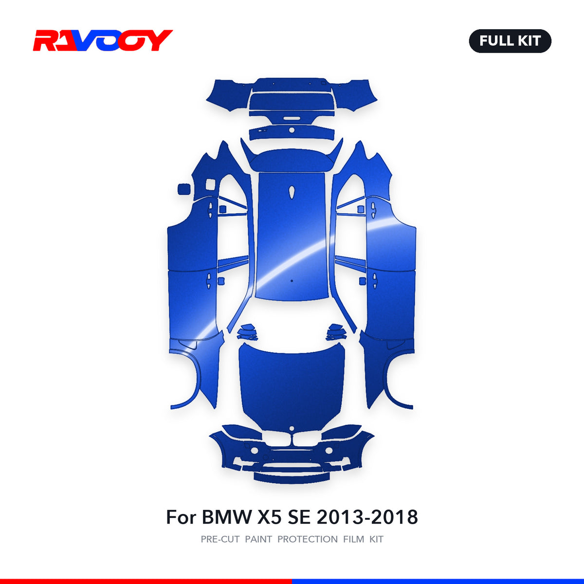 Full vehicle PPF pattern for 2013-2018 BMW X5 SE