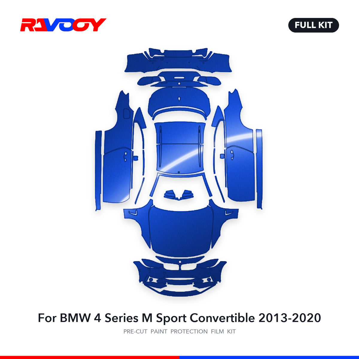 Full vehicle PPF pattern for 2013-2020 BMW 4 Series M Sport Convertible