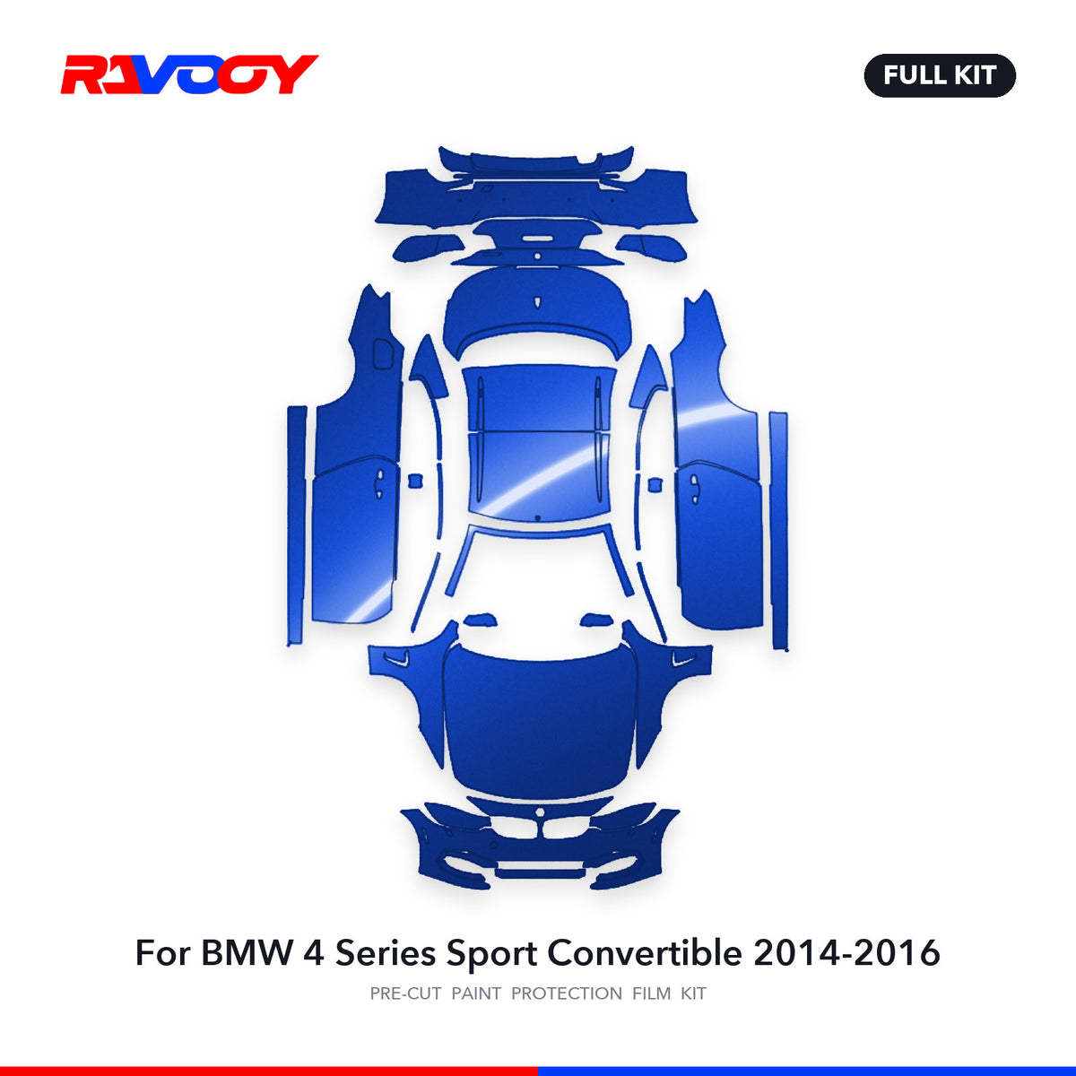 Full vehicle PPF pattern for 2014-2016 BMW 4 Series Sport Convertible