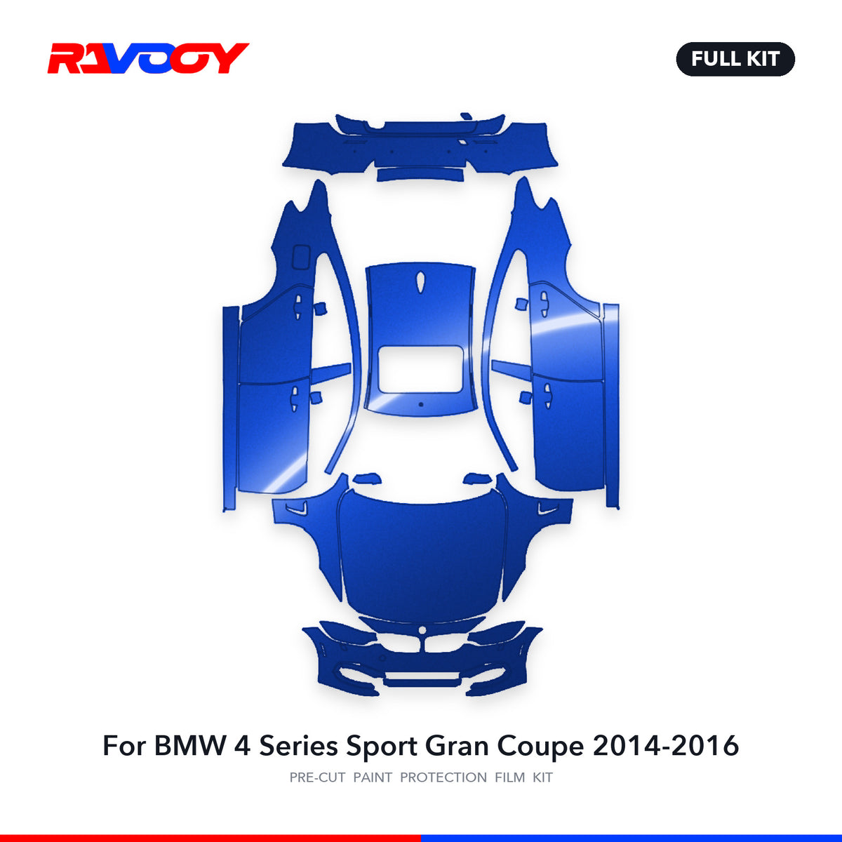 Full vehicle PPF pattern for 2014-2016 BMW 4 Series Sport Gran Coupe