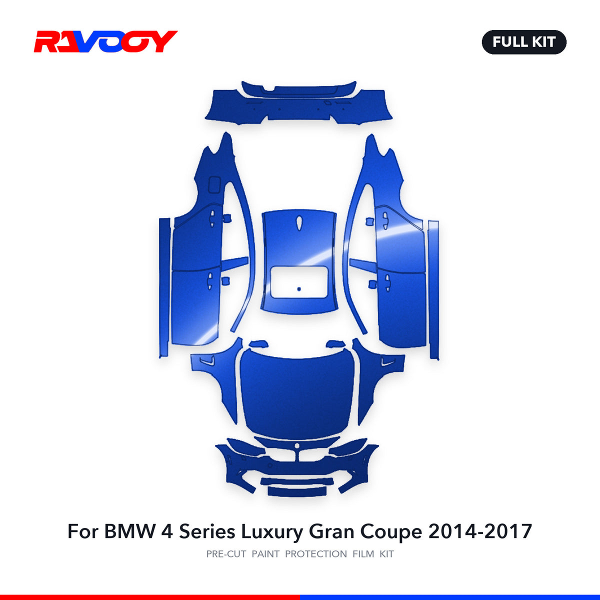 Full vehicle PPF pattern for 2014-2017 BMW 4 Series Luxury Gran Coupe
