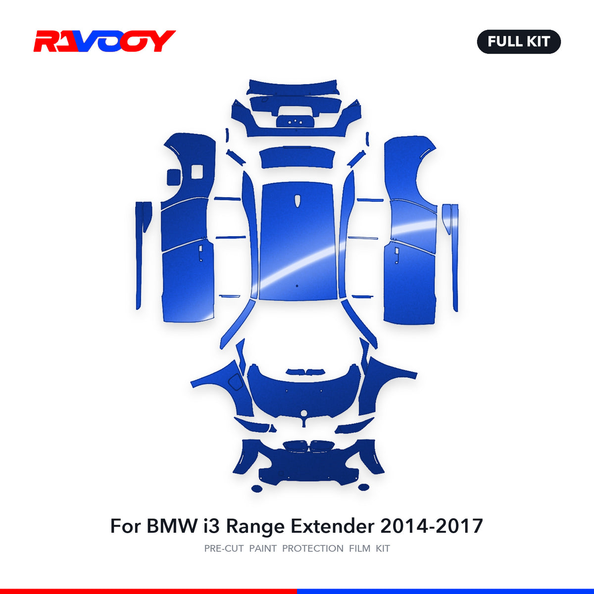 Full vehicle PPF pattern for 2014-2017 BMW i3 Range Extender