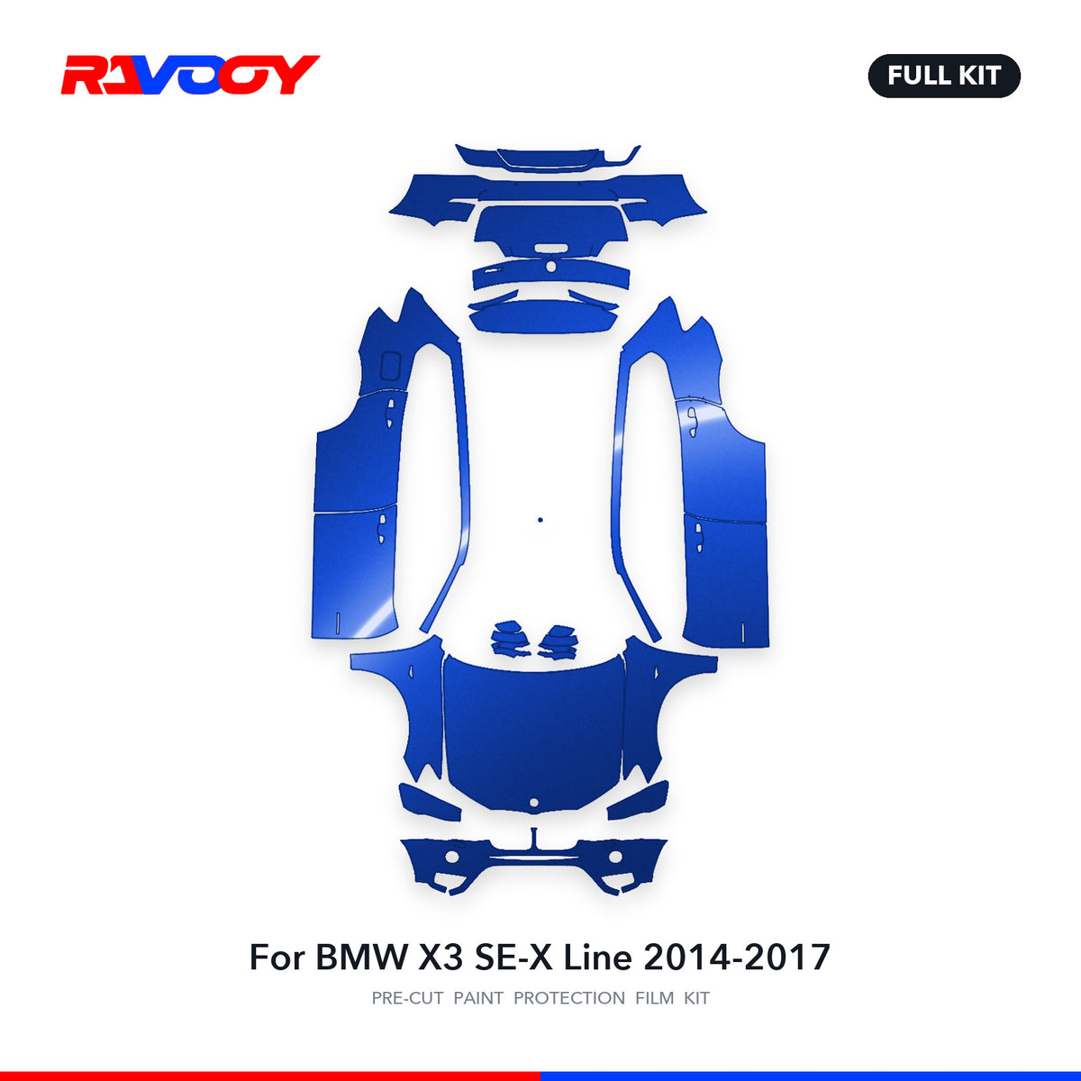 Full vehicle PPF pattern for 2014-2017 BMW X3 SE-X Line