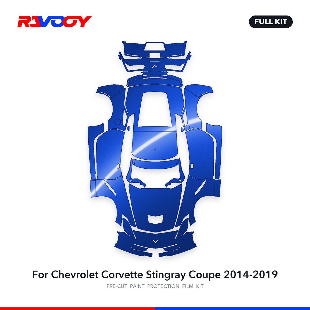 Full vehicle PPF pattern for 2014-2019 Chevrolet Corvette Stingray Coupe