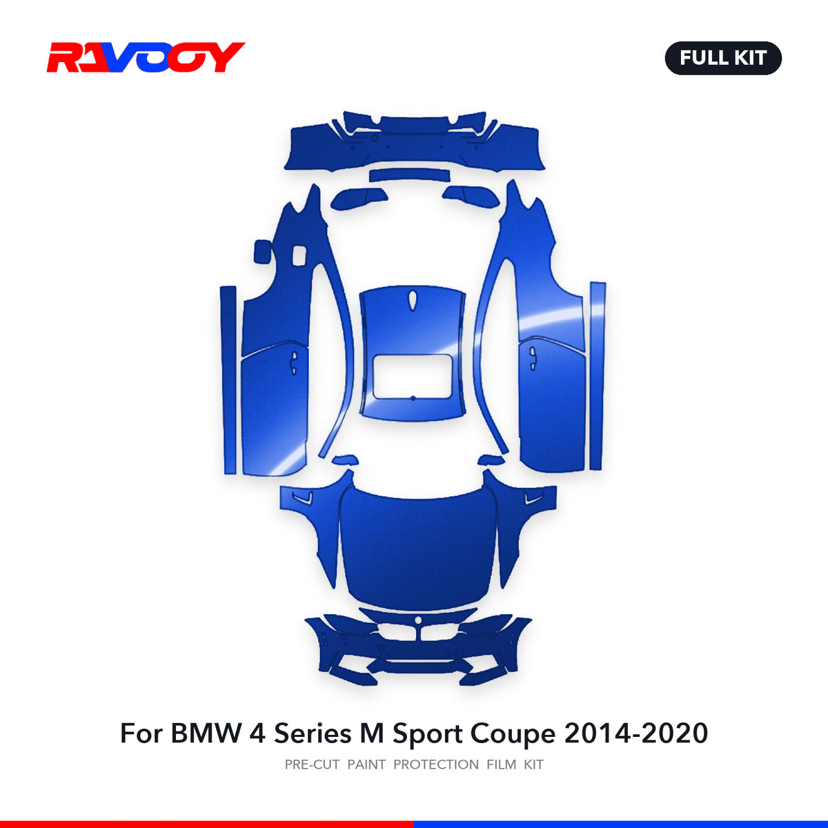 Full vehicle PPF pattern for 2014-2020 BMW 4 Series M Sport Coupe
