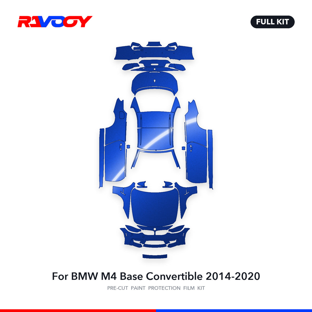 Full vehicle PPF pattern for 2014-2020 BMW M4 Base Convertible