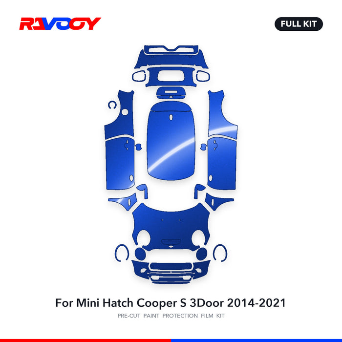 Full vehicle PPF pattern for 2014-2021 Mini Hatch Cooper S 3Door