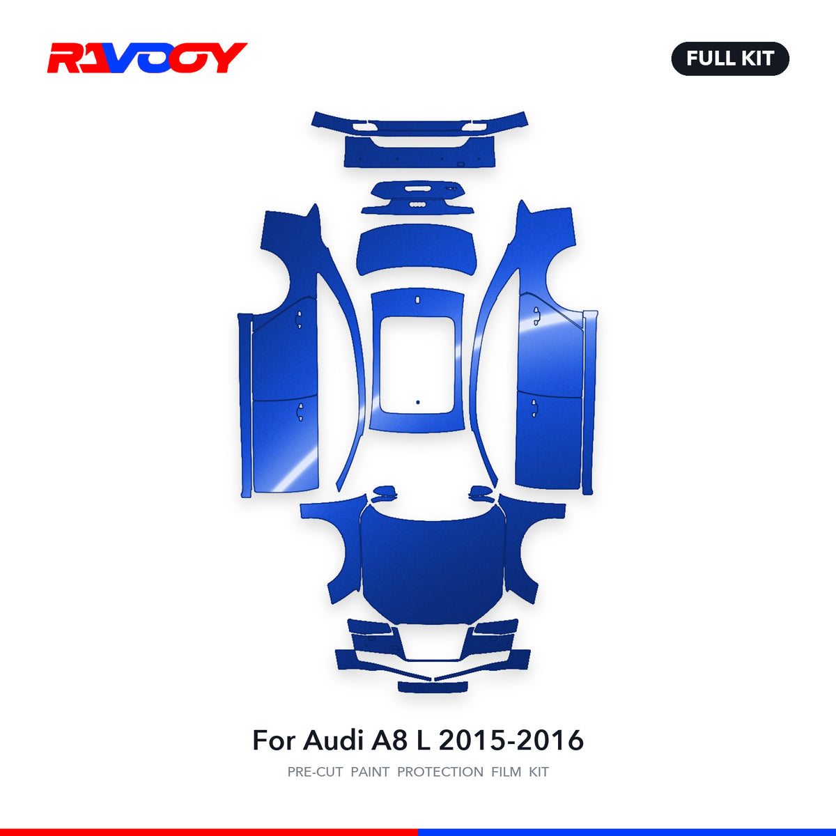Full vehicle PPF pattern for 2015-2016 Audi A8 L