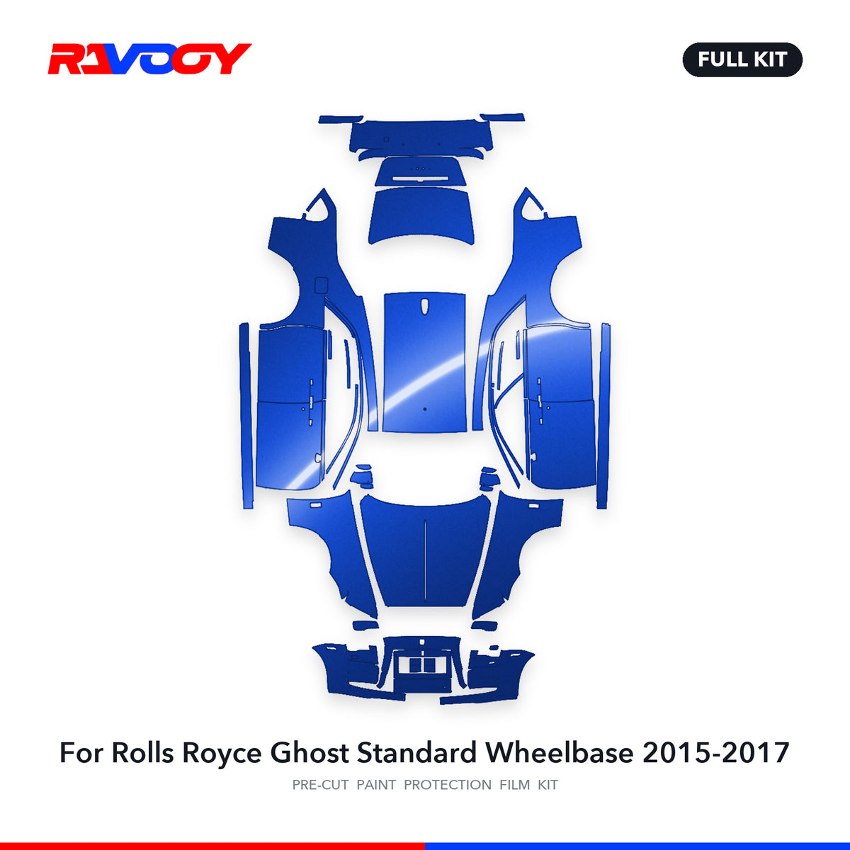 Full vehicle PPF pattern for 2015-2017 Rolls Royce Ghost Standard Wheelbase