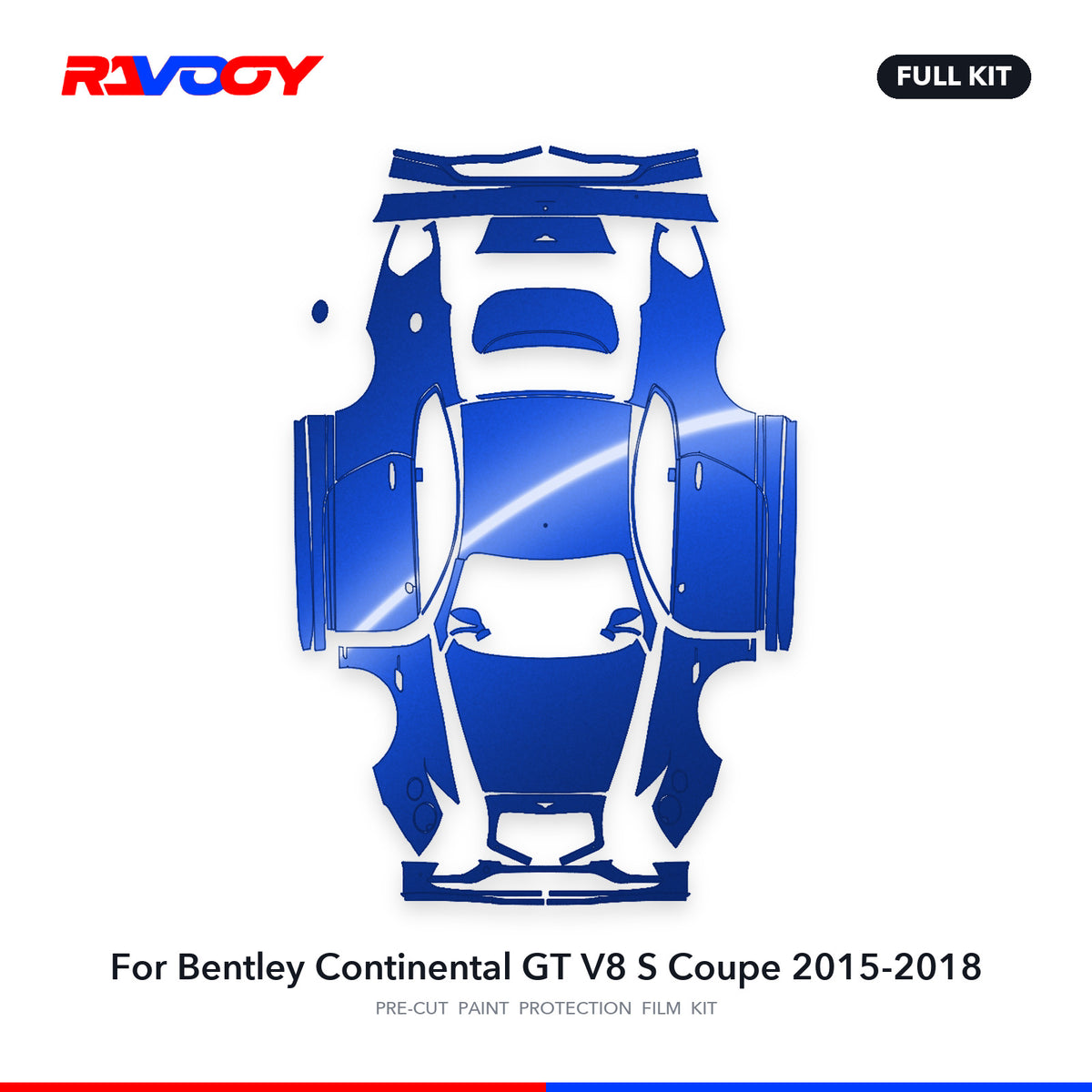 Full vehicle PPF pattern for 2015-2018 Bentley Continental GT V8 S Coupe