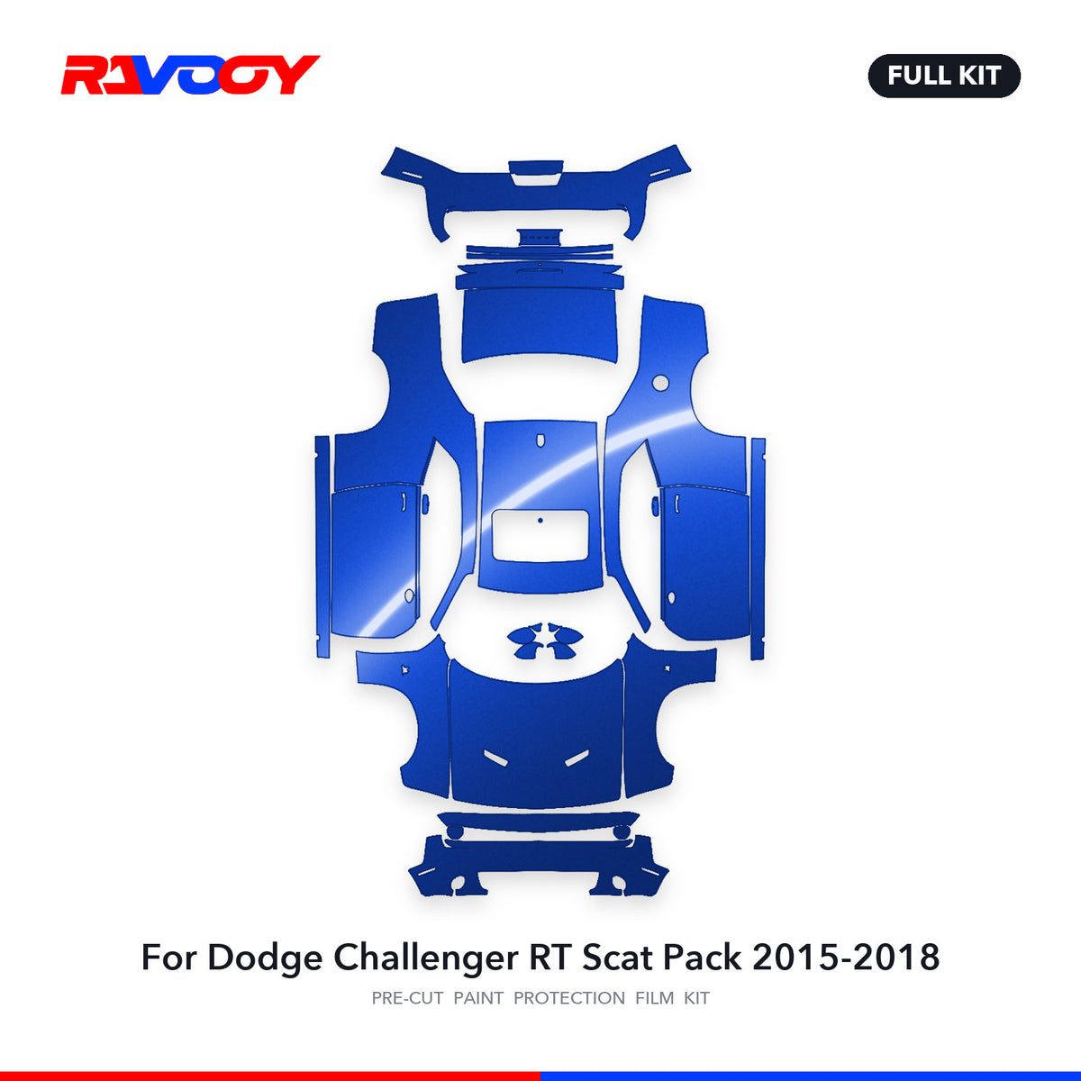 Full vehicle PPF pattern for 2015-2018 Dodge Challenger RT Scat Pack