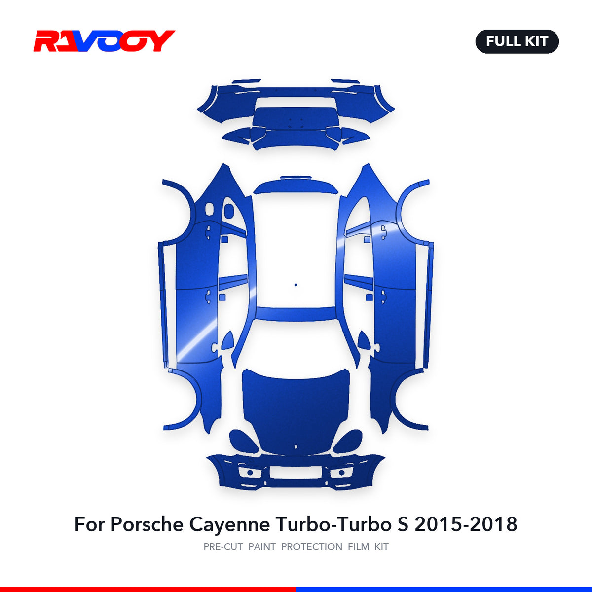 Full vehicle PPF pattern for 2015-2018 Porsche Cayenne Turbo-Turbo S