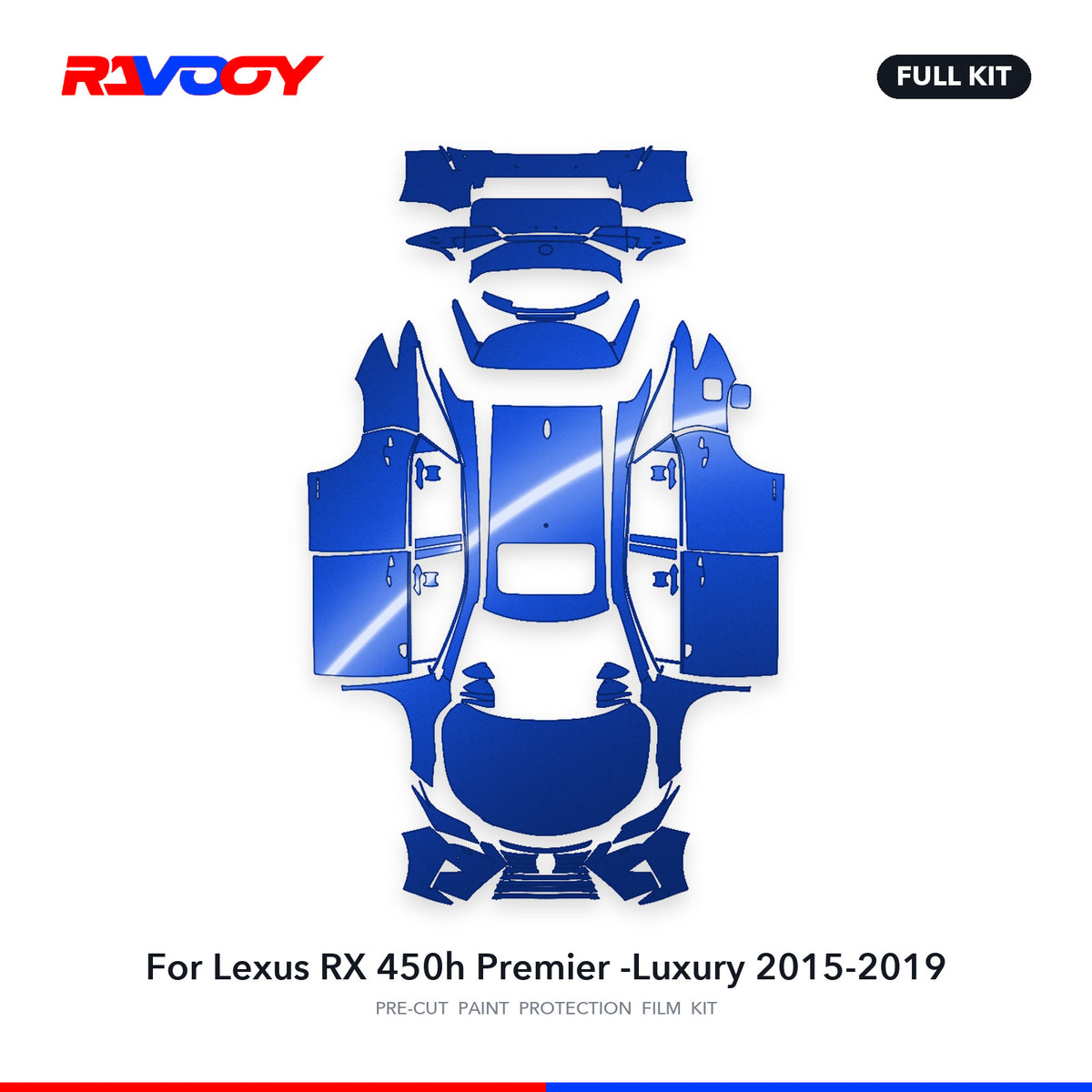 Full vehicle PPF pattern for 2015-2019 Lexus RX 450h Premier -Luxury