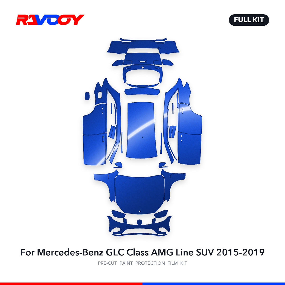 Full vehicle PPF pattern for 2015-2019 Mercedes-Benz GLC Class AMG Line SUV