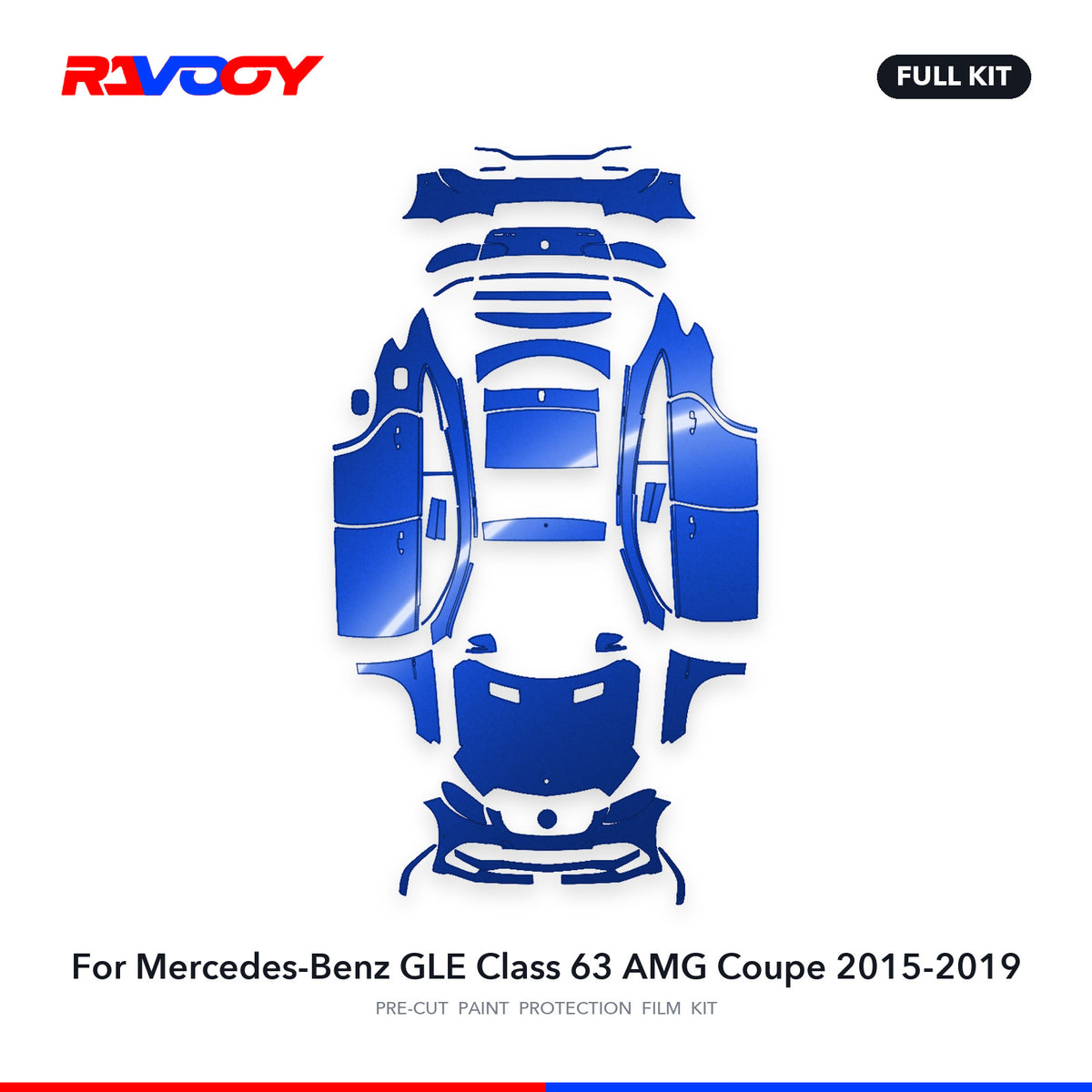 Full vehicle PPF pattern for 2015-2019 Mercedes-Benz GLE Class 63 AMG Coupe