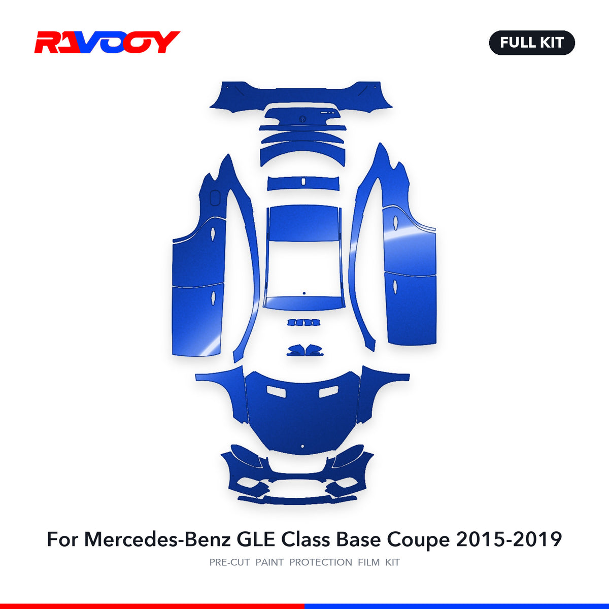 Full vehicle PPF pattern for 2015-2019 Mercedes-Benz GLE Class Base Coupe