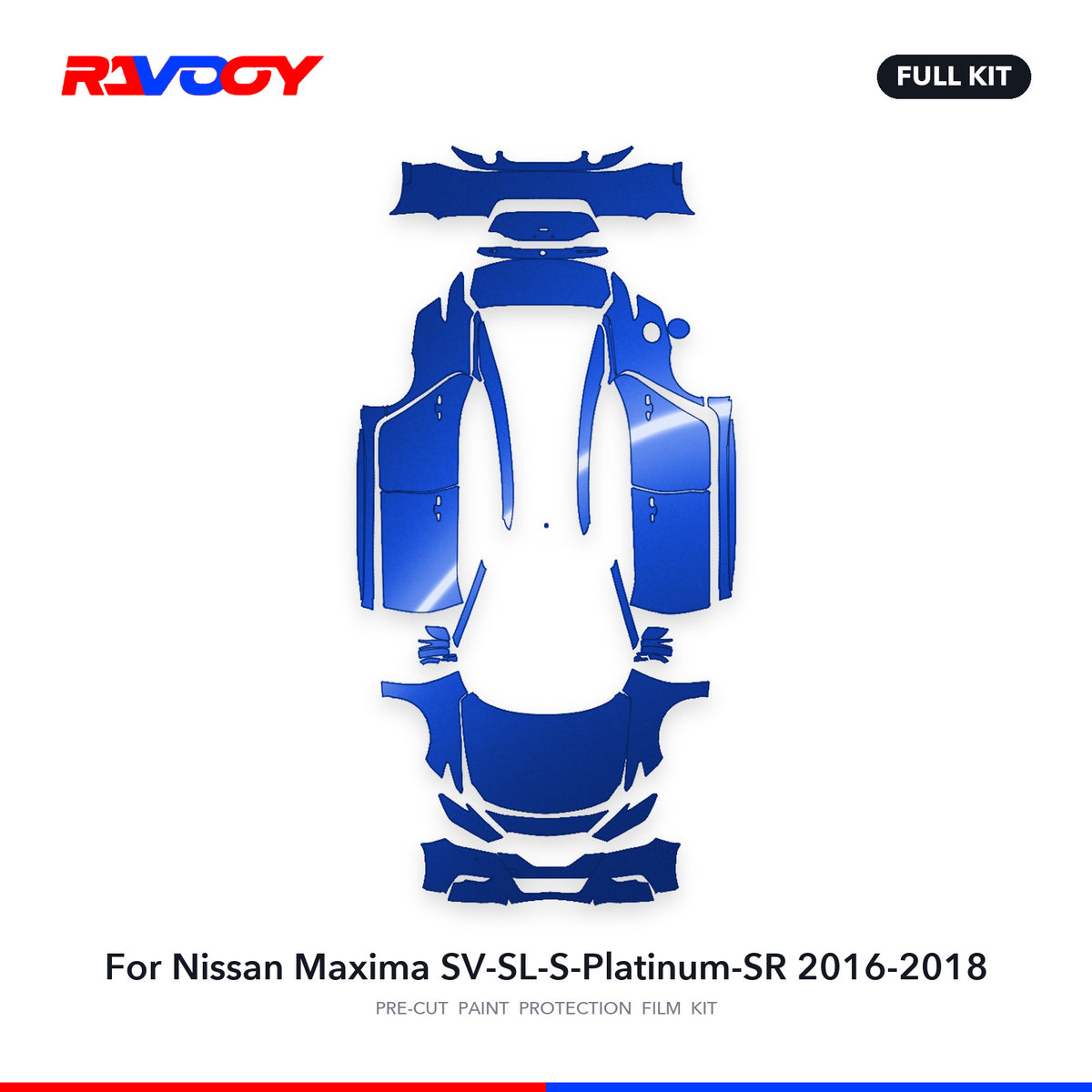 Full vehicle PPF pattern for 2016-2018 Nissan Maxima SV-SL-S-Platinum-SR