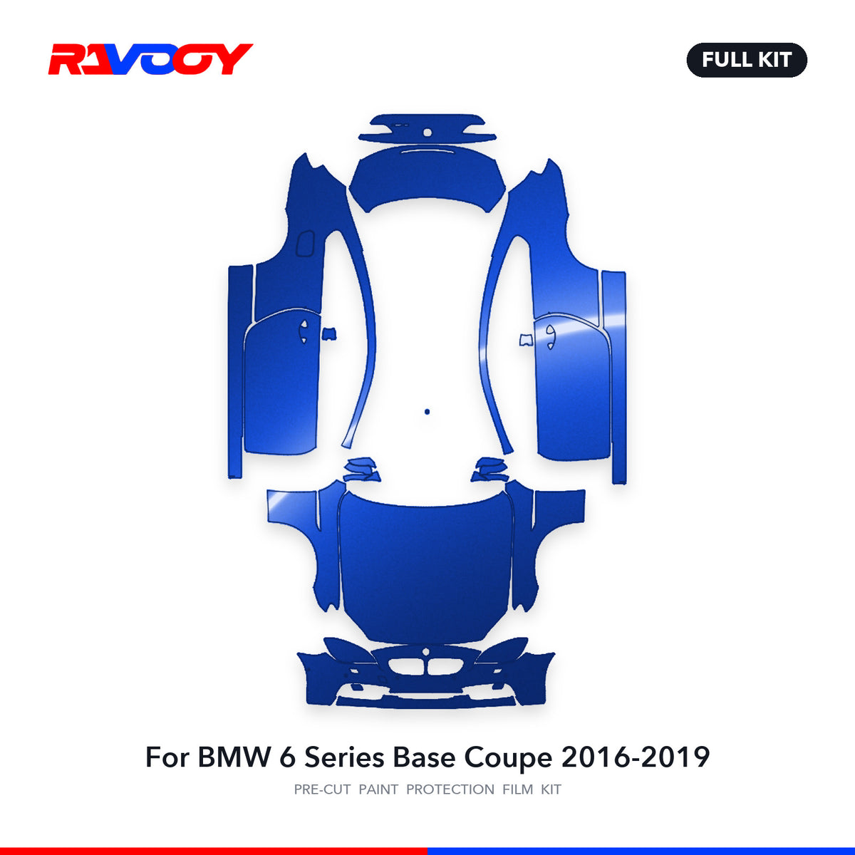 Full vehicle PPF pattern for 2016-2019 BMW 6 Series Base Coupe