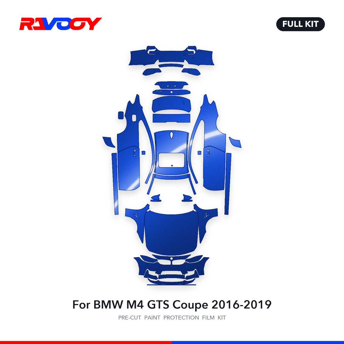 Full vehicle PPF pattern for 2016-2019 BMW M4 GTS Coupe