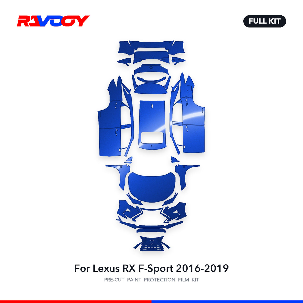 Full vehicle PPF pattern for 2016-2019 Lexus RX F-Sport