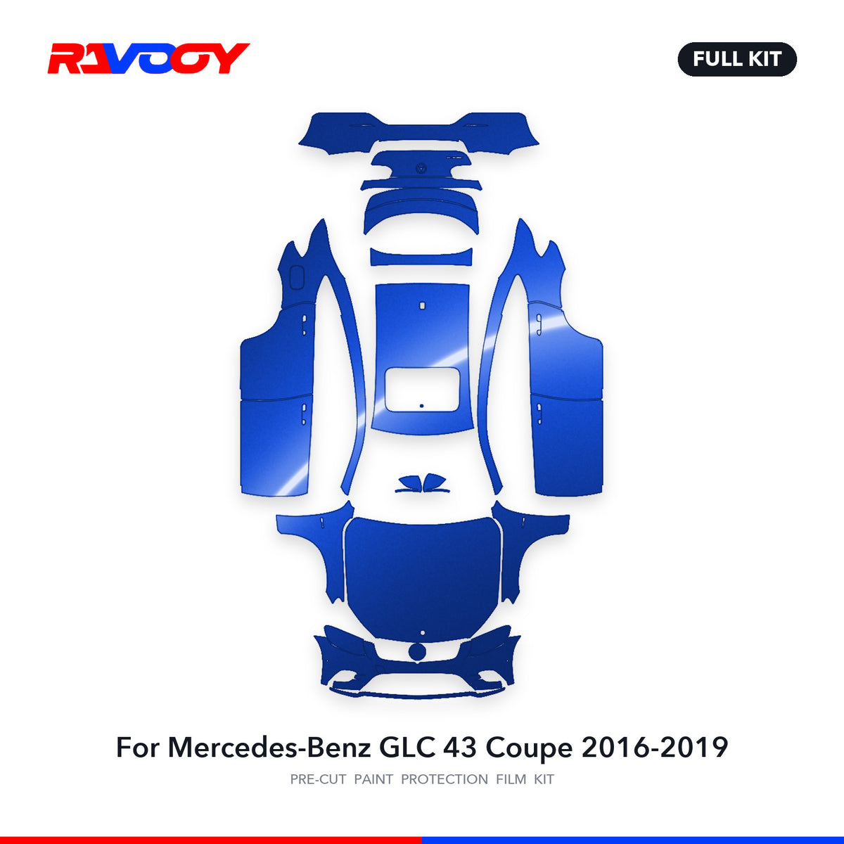 Full vehicle PPF pattern for 2016-2019 Mercedes-Benz GLC 43 Coupe