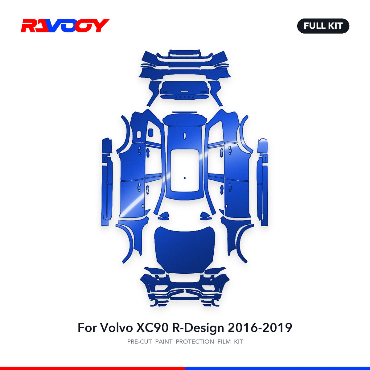 Full vehicle PPF pattern for 2016-2019 Volvo XC90 R-Design