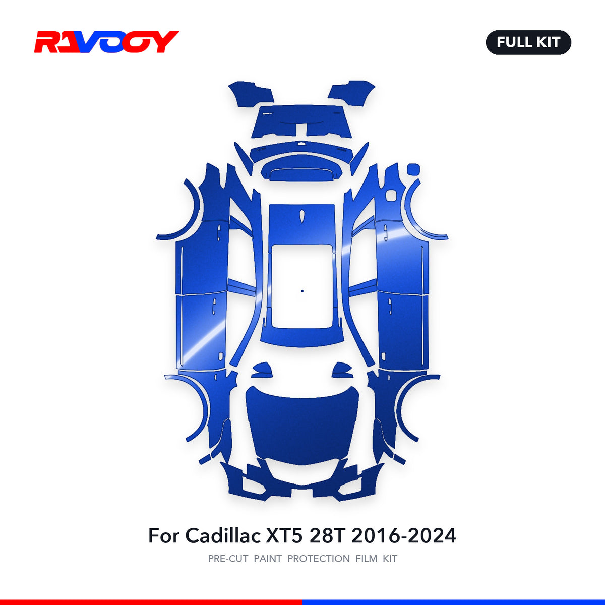 Full vehicle PPF pattern for 2016-2024 Cadillac XT5 28T