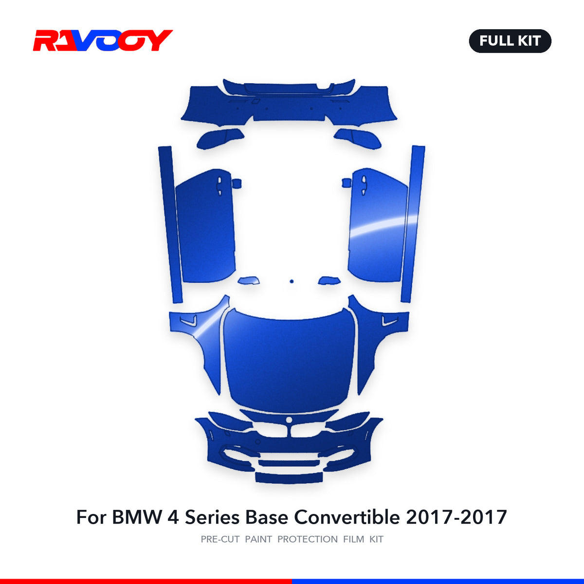 Full vehicle PPF pattern for 2017-2017 BMW 4 Series Base Convertible