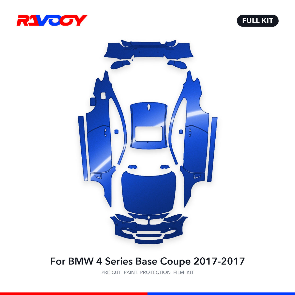 Full vehicle PPF pattern for 2017-2017 BMW 4 Series Base Coupe