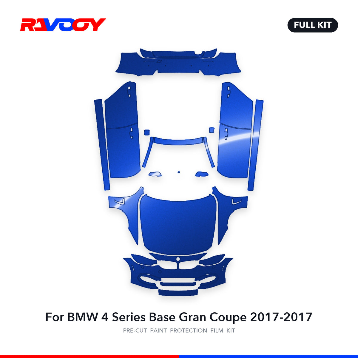 Full vehicle PPF pattern for 2017-2017 BMW 4 Series Base Gran Coupe