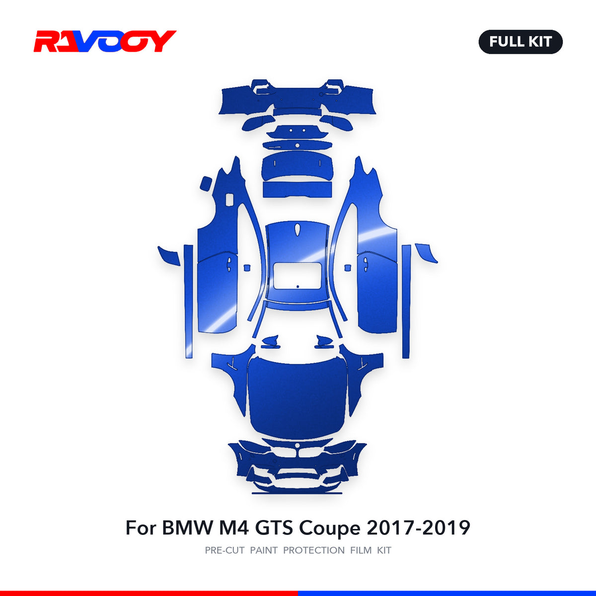 Full vehicle PPF pattern for 2017-2019 BMW M4 GTS Coupe