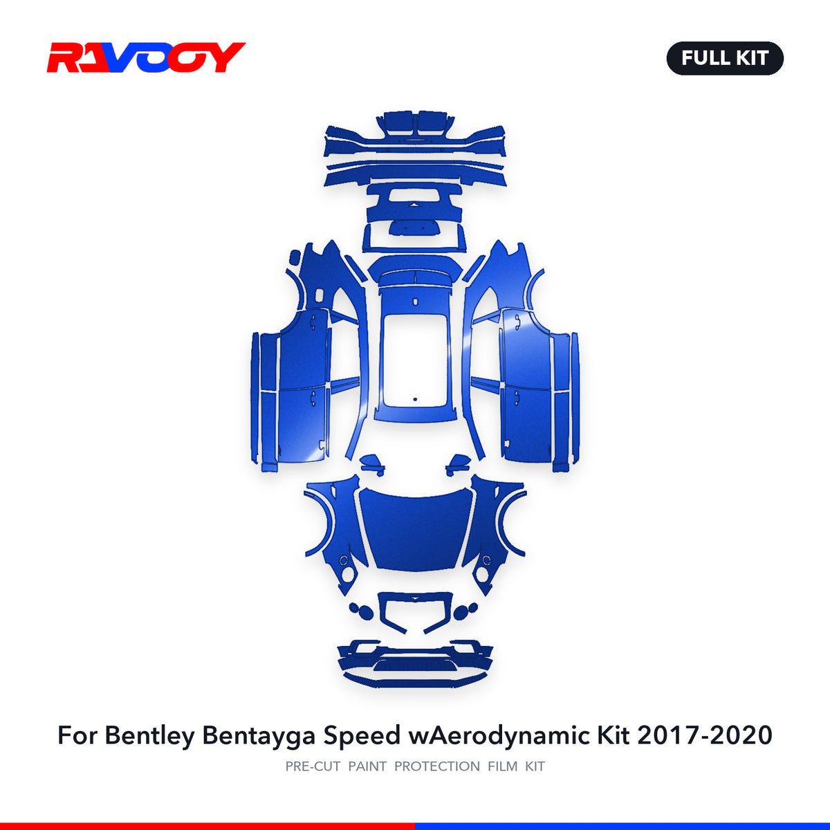 Full vehicle PPF pattern for 2017-2020 Bentley Bentayga Speed wAerodynamic Kit