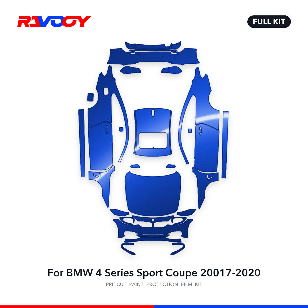 Full Vehicle PPF kit pattern for 2017-2020 BMW 4 Series Sport Coupe