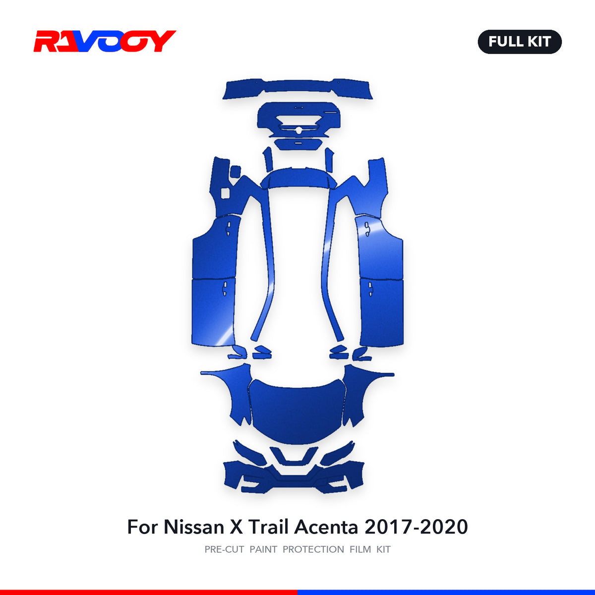 Full vehicle PPF pattern for 2017-2020 Nissan X Trail Acenta
