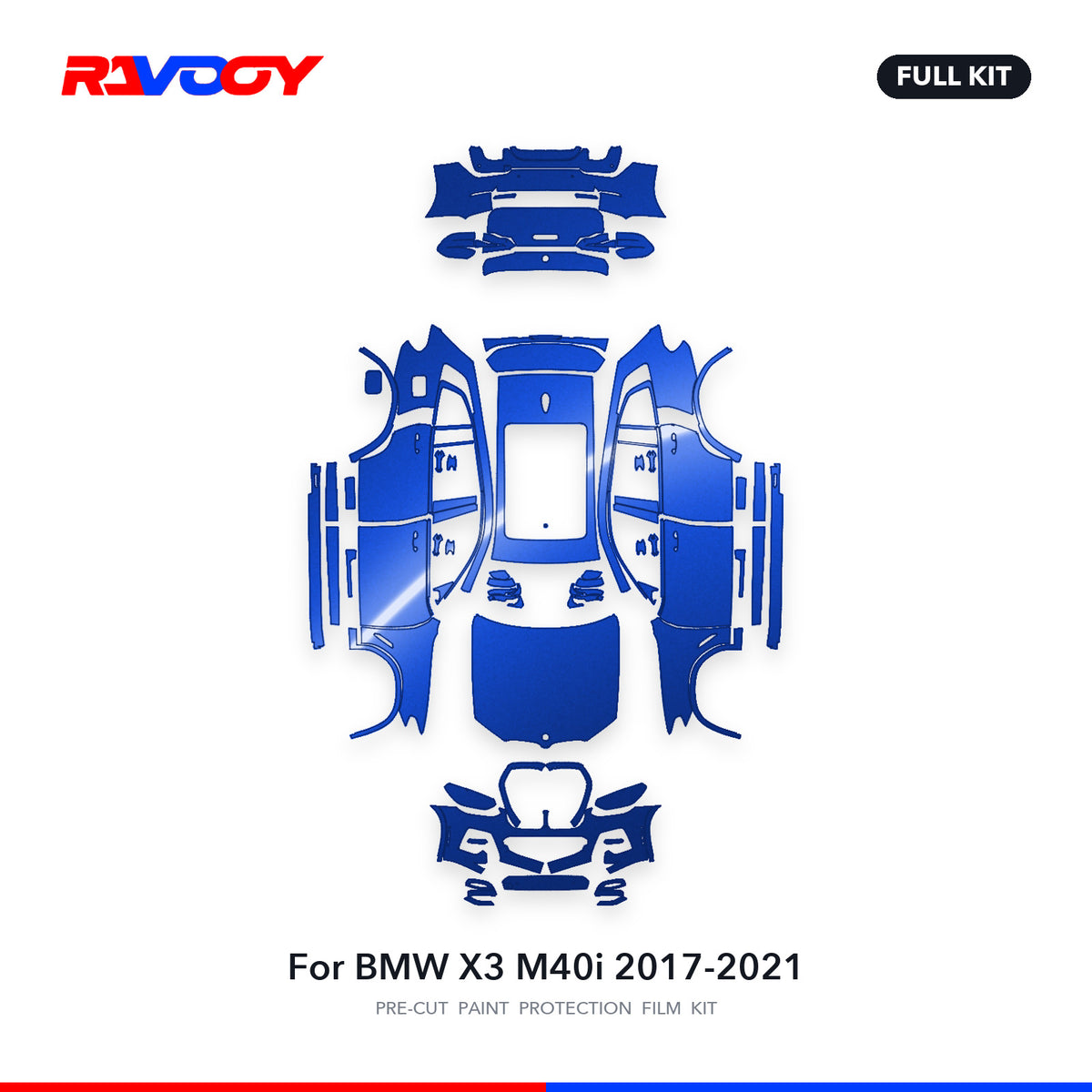 Full vehicle PPF pattern for 2017-2021 BMW X3 M40i