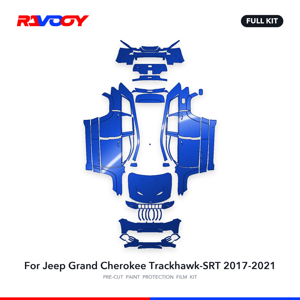 Full vehicle PPF pattern for 2017-2021 Jeep Grand Cherokee Trackhawk-SRT