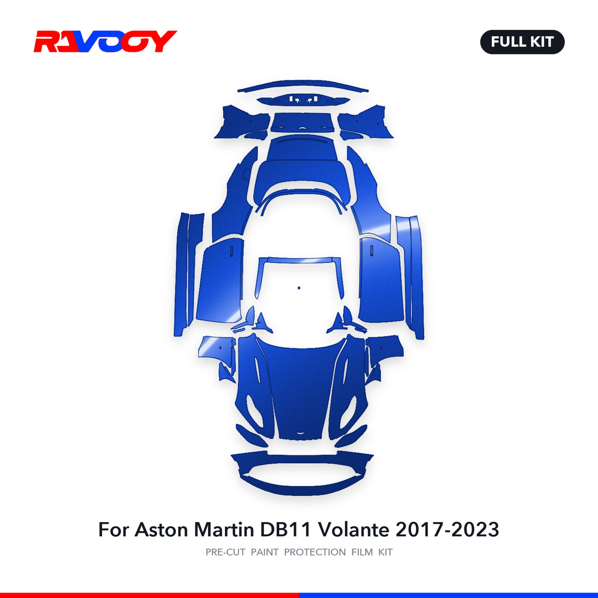 Full vehicle PPF pattern for 2017-2023 Aston Martin DB11 Volante