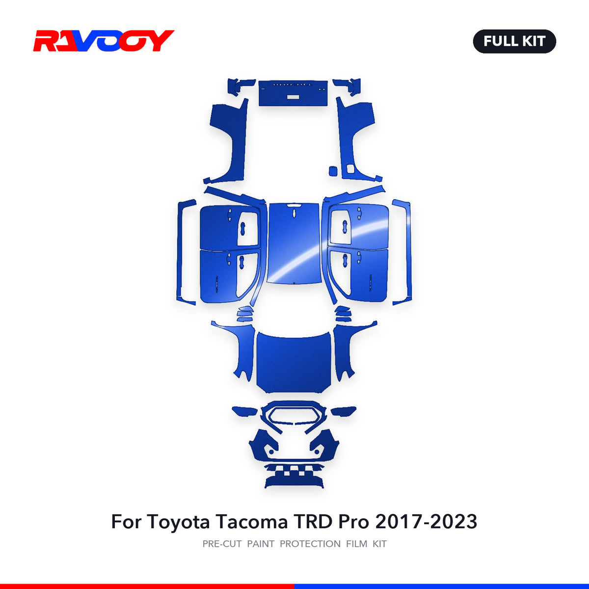 Full vehicle PPF pattern for 2017-2023 Toyota Tacoma TRD Pro
