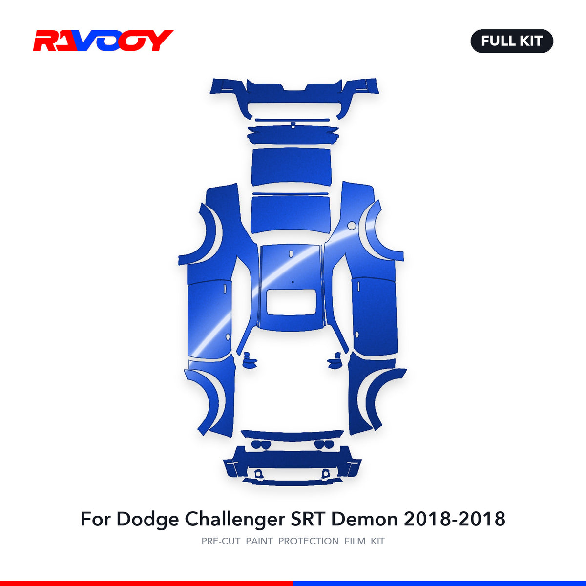 Full vehicle PPF pattern for 2018-2018 Dodge Challenger SRT Demon