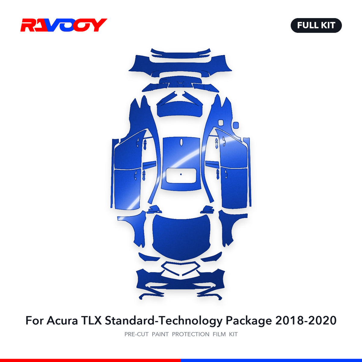 Full vehicle PPF pattern for 2018-2020 Acura TLX Standard-Technology Package