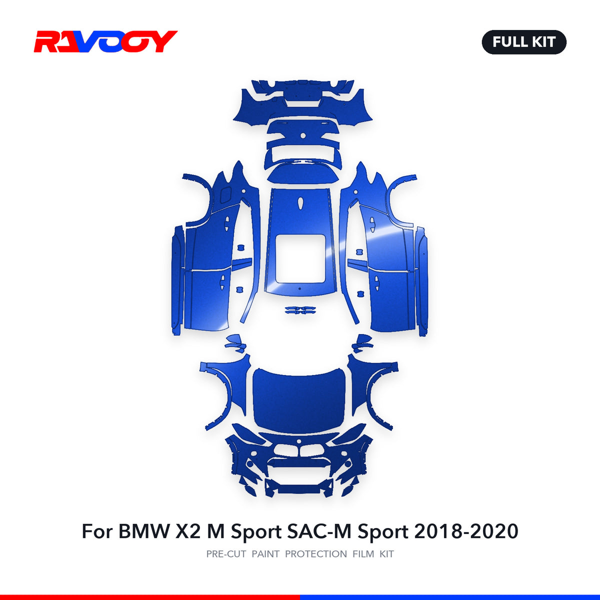 Full vehicle PPF pattern for 2018-2020 BMW X2 M Sport SAC-M Sport
