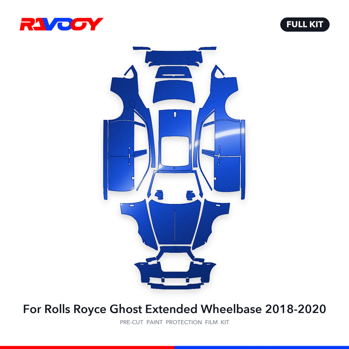 Full vehicle PPF pattern for 2018-2020 Rolls Royce Ghost Extended Wheelbase