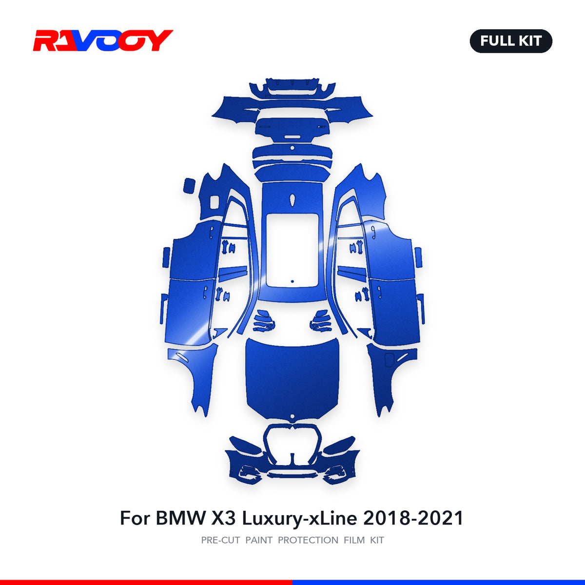 Full vehicle PPF pattern for 2018-2021 BMW X3 Luxury-xLine