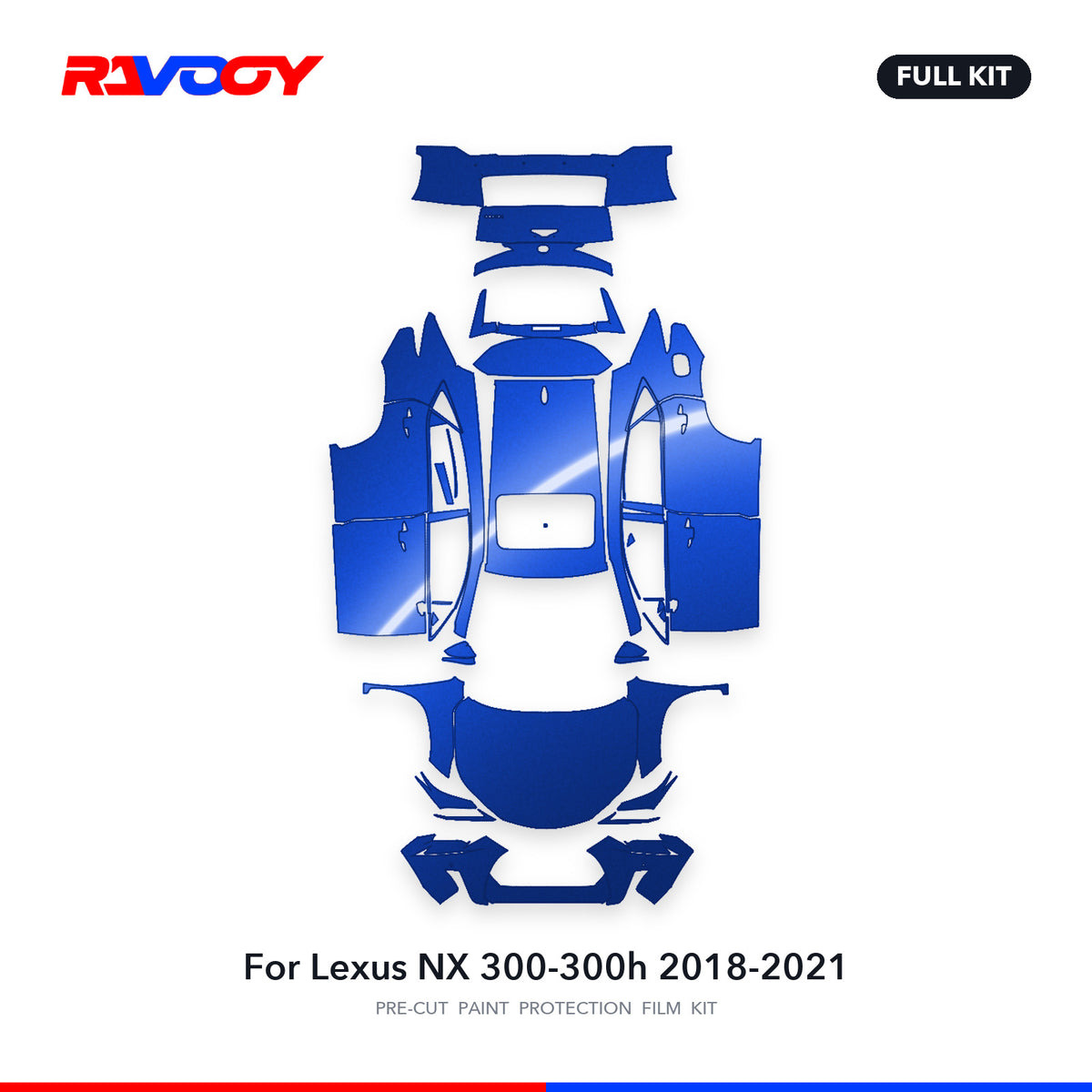 Full vehicle PPF pattern for 2018-2021 Lexus NX 300-300h