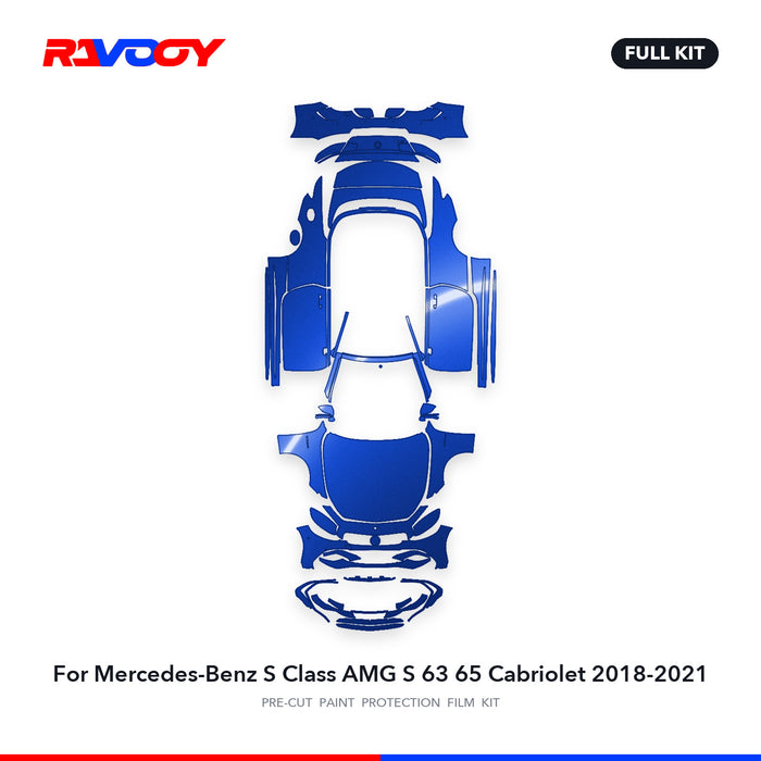 Full vehicle PPF pattern for 2018-2021 Mercedes-Benz S Class AMG S 63 65 Cabriolet