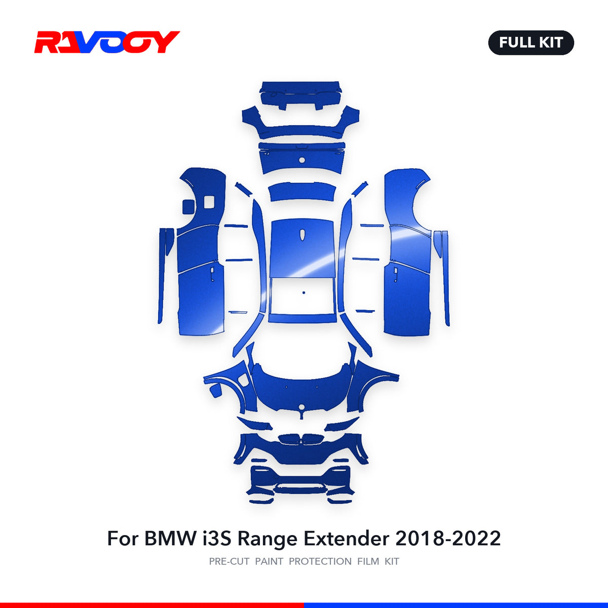 Full vehicle PPF pattern for 2018-2022 BMW i3S Range Extender