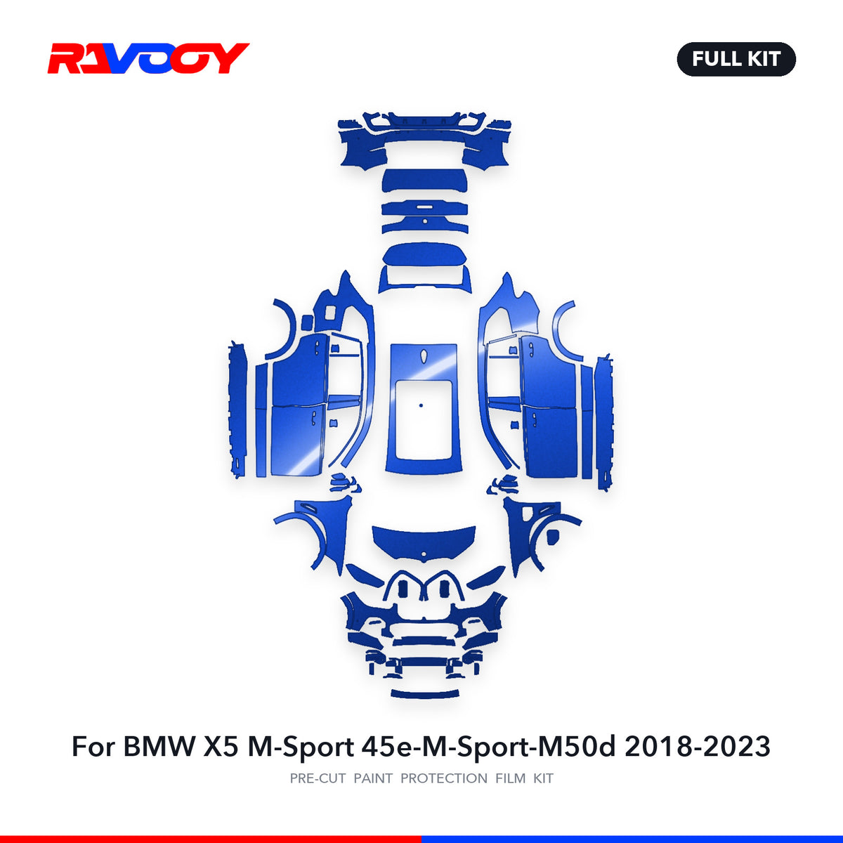 Full vehicle PPF pattern for 2018-2023 BMW X5 M-Sport 45e-M-Sport-M50d