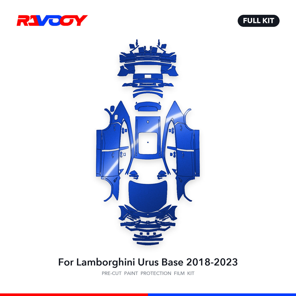 Full vehicle PPF pattern for 2018-2023 Lamborghini Urus Base