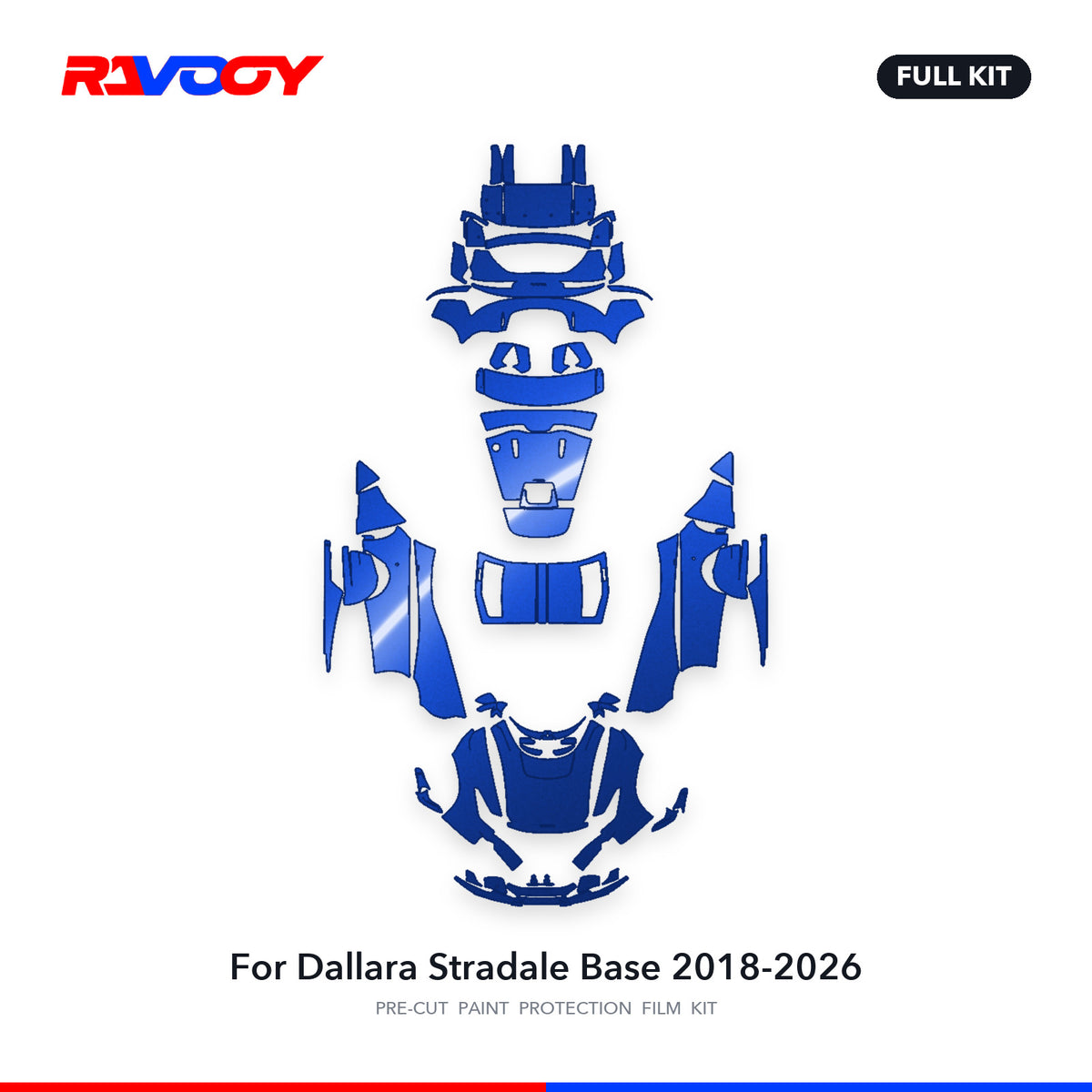 Full vehicle PPF pattern for 2018-2026 Dallara Stradale Base