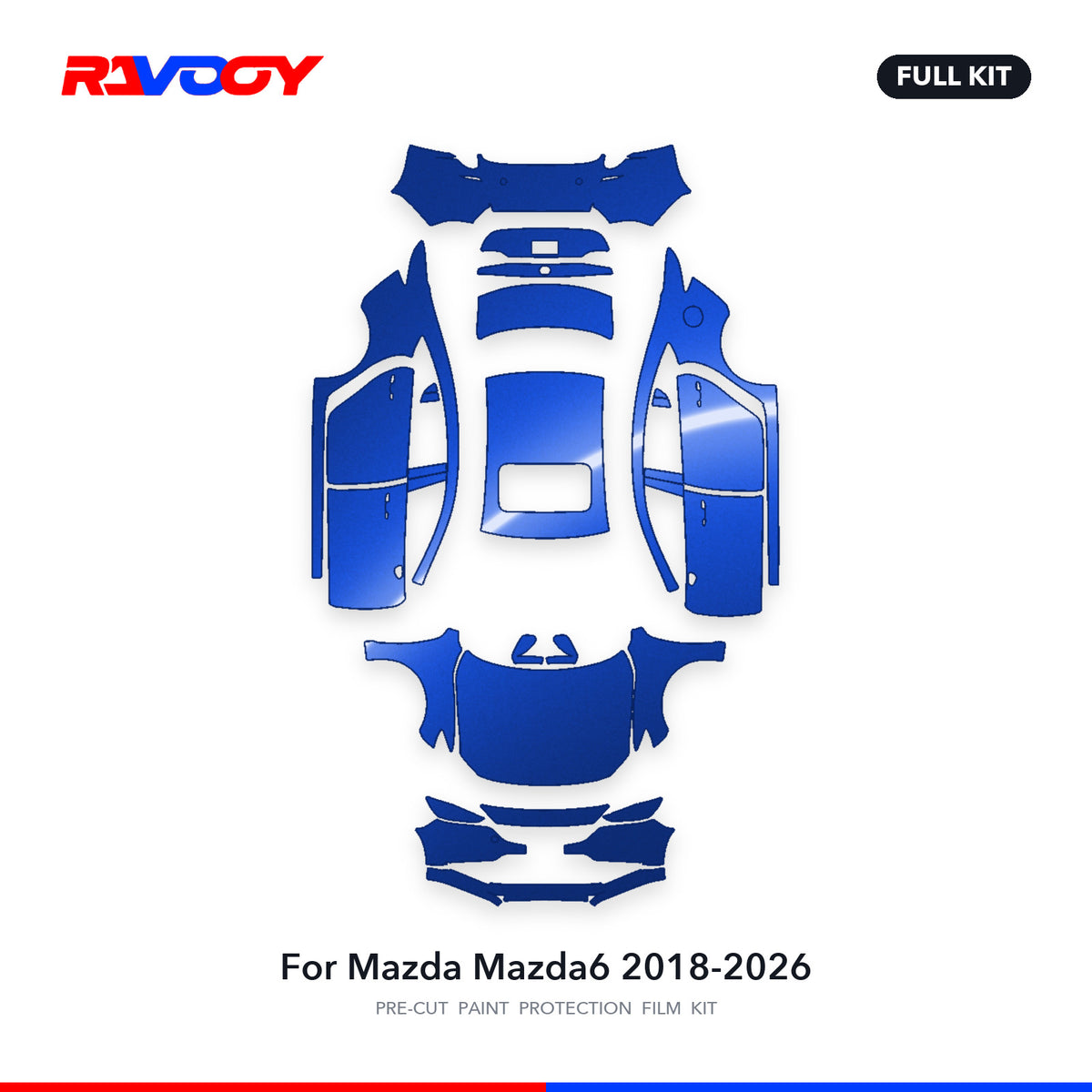 Full vehicle PPF pattern for 2018-2026 Mazda Mazda6